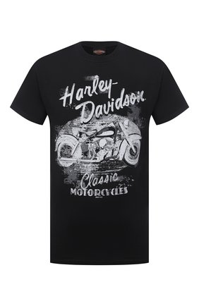 Мужская хлопковая футболка HARLEY-DAVIDSON черного цвета, арт. R004143 | Фото 1 (Принт: С принтом; Рукава: Короткие; Материал внешний: Хлопок)