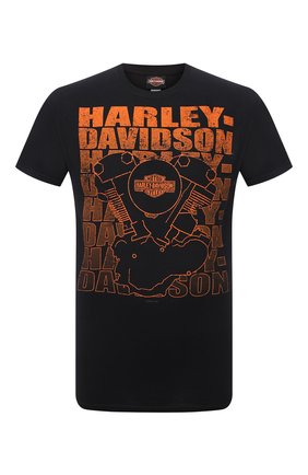 Мужская хлопковая футболка HARLEY-DAVIDSON черного цвета, арт. R004144 | Фото 1 (Рукава: Короткие; Принт: С принтом; Материал внешний: Хлопок)