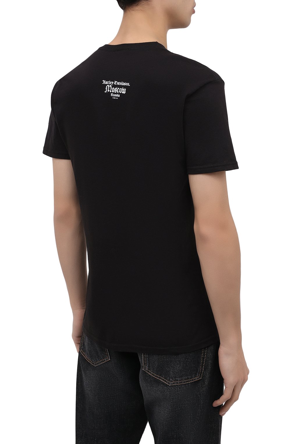 Мужская хлопковая футболка HARLEY-DAVIDSON черного цвета, арт. R004163 | Фото 4 (Рукава: Короткие; Принт: С принтом; Материал внешний: Хлопок)