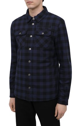 Мужская куртка-рубашка HARLEY-DAVIDSON синего цвета, арт. 97103-22VM | Фото 3 (Кросс-КТ: Куртка, Ветровка; Стили: Гранж; Материал внешний: Хлопок; Материал подклада: Синтетический материал; Длина (верхняя одежда): Короткие)