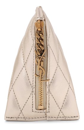 Женская кожаный футляр для ключей SAINT LAURENT золотого цвета, арт. 669925/AAAA0 | Фото 1 (Материал: Натуральная кожа)