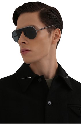 Мужские солнцезащитные очки GIORGIO ARMANI голубого цвета, арт. AR6128 | Фото 2 (Тип очков: С/з; Кросс-КТ: С/з-мужское; Оптика Гендер: оптика-мужское; Очки форма: Круглые)