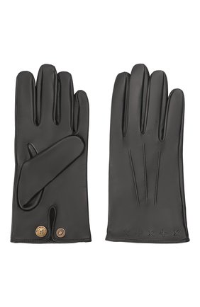 Мужские кожаные перчатки DENTS черного цвета, арт. 5-1002 | Фото 2 (Мужское Кросс-КТ: Кожа и замша; Материал: Натуральная кожа)