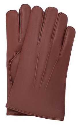 Мужские кожаные перчатки DENTS коричневого цвета, арт. 5-1510 | Фото 1 (Мужское Кросс-КТ: Кожа и замша; Материал: Натуральная кожа)