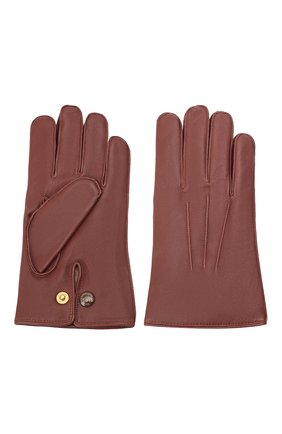 Мужские кожаные перчатки DENTS коричневого цвета, арт. 5-1510 | Фото 2 (Мужское Кросс-КТ: Кожа и замша; Материал: Натуральная кожа)