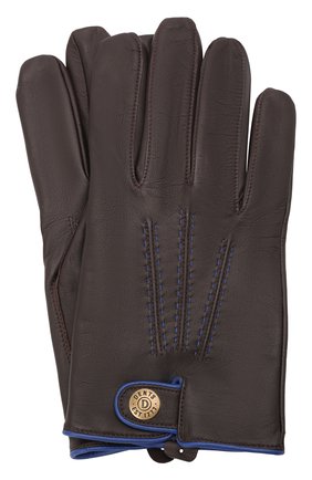 Мужские кожаные перчатки DENTS темно-коричневого цвета, арт. 5-1537 | Фото 1 (Мужское Кросс-КТ: Кожа и замша; Региональные ограничения белый список (Axapta Mercury): RU; Материал: Натуральная кожа)