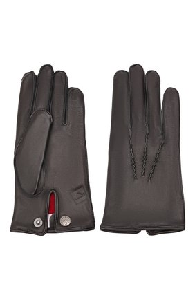 Мужские кожаные перчатки DENTS черного цвета, арт. 5-1539 | Фото 2 (Мужское Кросс-КТ: Кожа и замша; Материал: Натуральная кожа)
