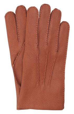 Мужские кожаные перчатки DENTS светло-коричневого цвета, арт. 5-1545 | Фото 1 (Мужское Кросс-КТ: Кожа и замша; Материал: Натуральная кожа)