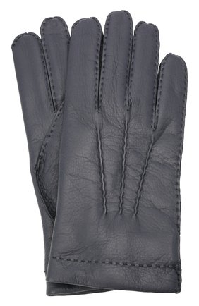 Мужские кожаные перчатки DENTS темно-синего цвета, арт. 5-1547 | Фото 1 (Мужское Кросс-КТ: Кожа и замша; Материал: Натуральная кожа)
