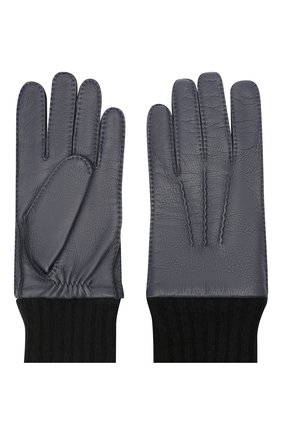 Мужские кожаные перчатки DENTS темно-синего цвета, арт. 5-7015 | Фото 2 (Мужское Кросс-КТ: Кожа и замша; Региональные ограничения белый список (Axapta Mercury): RU; Материал: Натуральная кожа)