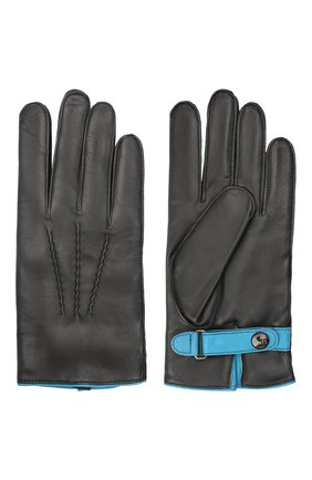 Мужские кожаные перчатки DENTS черного цвета, арт. 5-9052 | Фото 2 (Мужское Кросс-КТ: Кожа и замша; Материал: Натуральная кожа)