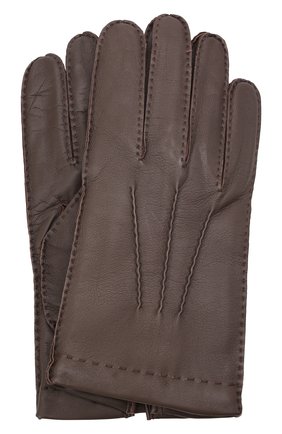 Мужские кожаные перчатки DENTS темно-коричневого цвета, арт. 5-9201 | Фото 1 (Мужское Кросс-КТ: Кожа и замша; Материал: Натуральная кожа)
