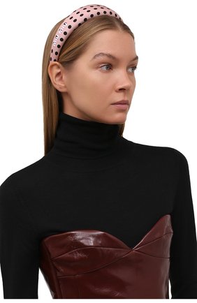 Женский ободок для волос MIU MIU розового цвета по цене 29000 руб., арт. 5IH025-2DPC-F0QYH | Фото 2 Женский ободок для волос MIU MIU розового цвета, арт. 5IH025-2DPC-F0QYH | Фото 2 (Материал: Текстиль)