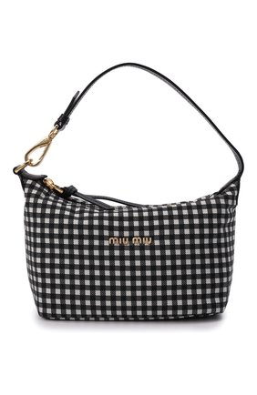 Женская сумка MIU MIU черно-белого цвета по цене 48000 руб., арт. 5NE841-2B4L-F0967 | Фото 1 Женская сумка MIU MIU черно-белого цвета, арт. 5NE841-2B4L-F0967 | Фото 1 (Материал: Текстиль; Размер: mini; Сумки-технические: Сумки top-handle)