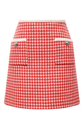 Женская шерстяная юбка MIU MIU красного цвета по цене 105000 руб., арт. MG1662-1STI-F059I | Фото 1