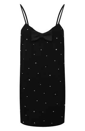 Женское платье из вискозы MIU MIU черного цвета по цене 245000 руб., арт. MF4073-1YEG-F0002 | Фото 1
