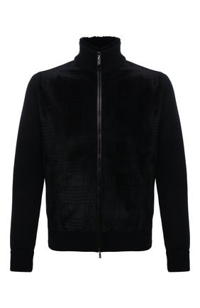 Мужской кашемировый кардиган с меховой отделкой ZILLI черного цвета по цене 499500 руб., арт. MBW-NC345-KANG1/ML02 | Фото 1 Мужской кашемировый кардиган с меховой отделкой ZILLI черного цвета, арт. MBW-NC345-KANG1/ML02 | Фото 1 (Длина (для топов): Стандартные; Материал внешний: Кашемир, Шерсть; Рукава: Длинные; Мужское Кросс-КТ: Кардиган-одежда; Стили: Кэжуэл)