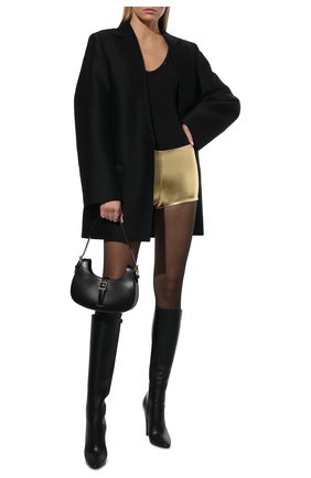 Женские шорты SAINT LAURENT золотого цвета по цене 37550 руб., арт. 670131/Y6D33 | Фото 2 Женские шорты SAINT LAURENT золотого цвета, арт. 670131/Y6D33 | Фото 2 (Материал внешний: Синтетический материал; Материал подклада: Синтетический материал; Длина Ж (юбки, платья, шорты): Мини; Стили: Гламурный; Женское Кросс-КТ: Шорты-одежда)