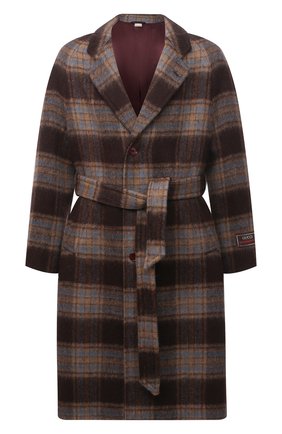 Мужской шерстяное пальто GUCCI коричневого цвета по цене 243000 руб., арт. 664710/ZAG90 | Фото 1 Мужской шерстяное пальто GUCCI коричневого цвета, арт. 664710/ZAG90 | Фото 1 (Рукава: Длинные; Длина (верхняя одежда): До колена; Материал внешний: Шерсть; Материал подклада: Вискоза; Мужское Кросс-КТ: пальто-верхняя одежда; Стили: Кэжуэл)