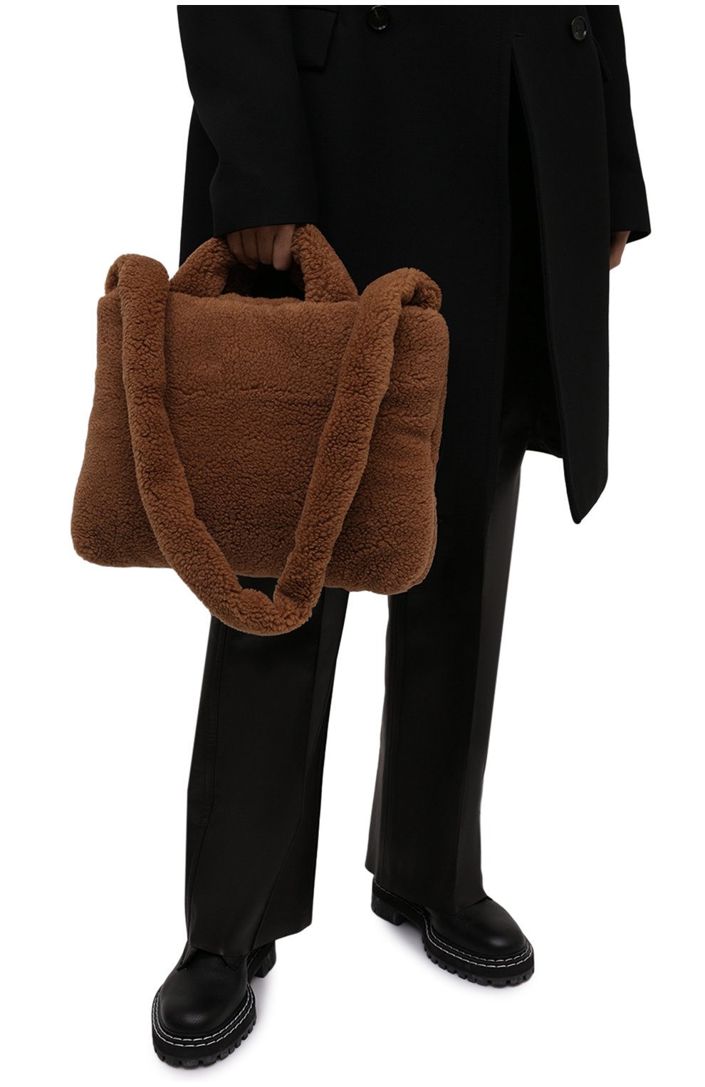 Женский сумка-шопер KASSL EDITIONS коричневого цвета, арт. H0L21B01310012 | Фото 2 (Сумки-технические: Сумки-шопперы; Ремень/цепочка: На ремешке; Материал: Текстиль; Размер: large)