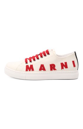 Детские текстильные кеды MARNI белого цвета по цене 23400 руб., арт. 70404/0L0NA/GUM/S0FTY/36-41 | Фото 2 Детские текстильные кеды MARNI белого цвета, арт. 70404/0L0NA/GUM/S0FTY/36-41 | Фото 2 (Материал внутренний: Текстиль; Материал внешний: Текстиль)