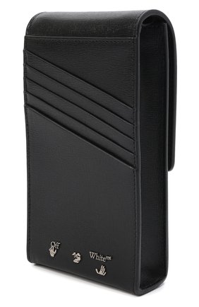 Кожаный чехол для iphone OFF-WHITE черного цвета, арт. 0MNM013F21LEA001 | Фото 2 (Женское Кросс-КТ: Кожа iPhone; Материал: Натуральная кожа)