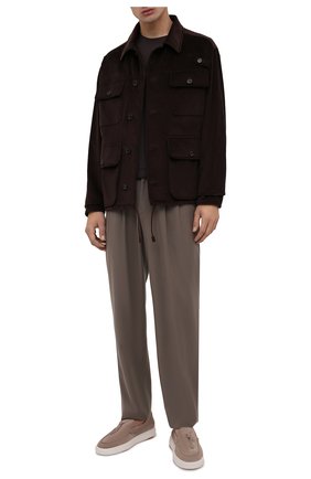 Мужская хлопковая куртка RALPH LAUREN коричневого цвета, арт. 790846231 | Фото 2 (Рукава: Длинные; Длина (верхняя одежда): Короткие; Материал внешний: Хлопок; Материал подклада: Хлопок; Кросс-КТ: Ветровка; Стили: Кэжуэл)