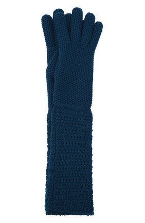 Женские кашемировые перчатки LORO PIANA синего цвета, арт. FAL9130 | Фото 1 (Материал: Текстиль, Кашемир, Шерсть)