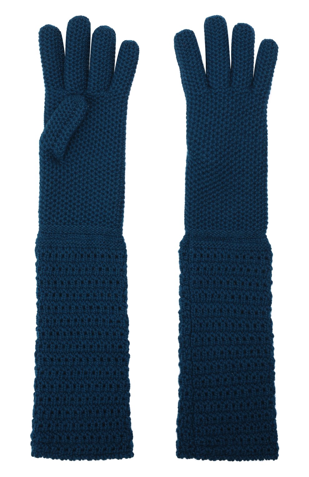 Женские кашемировые перчатки LORO PIANA синего цвета, арт. FAL9130 | Фото 3 (Материал: Текстиль, Кашемир, Шерсть; Кросс-КТ: Трикотаж)