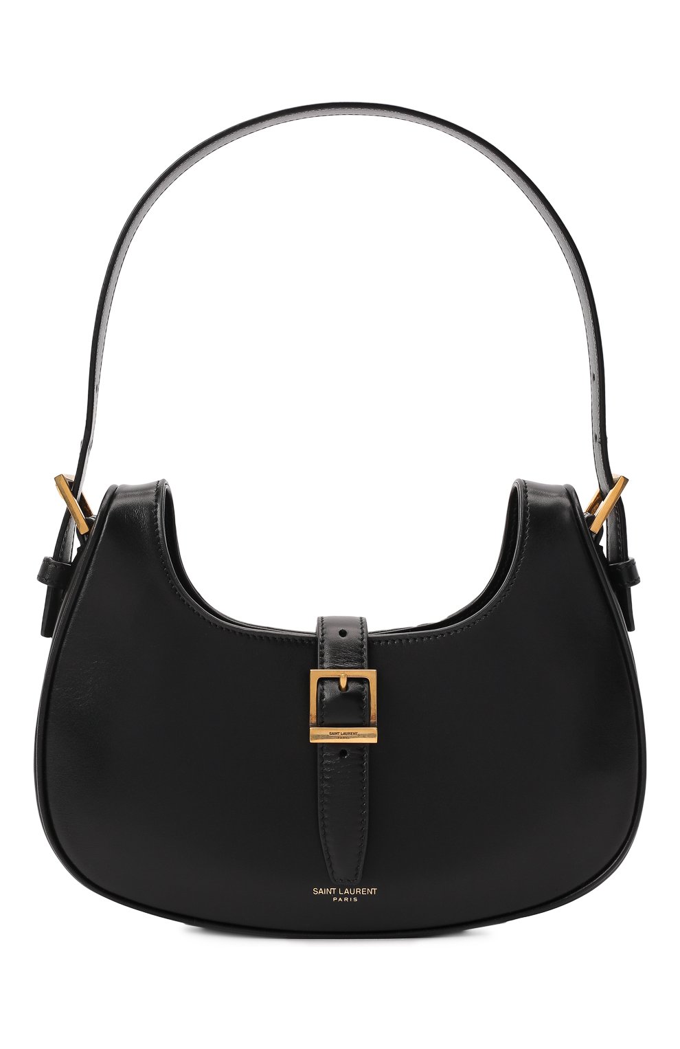 Женская сумка fermoir SAINT LAURENT черного цвета, арт. 672615/2ZA2W | Фото 1 (Сумки-технические: Сумки top-handle; Материал: Натуральная кожа; Размер: small)
