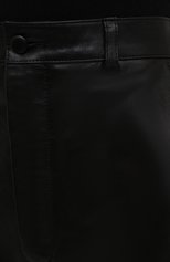 Женские кожаные брюки GUCCI черного цвета, арт. 677472/XNAL7 | Фото 5 (Длина (брюки, джинсы): Стандартные; Женское Кросс-КТ: Брюки-одежда, Кожаные брюки; Силуэт Ж (брюки и джинсы): Прямые; Стили: Гранж; Материал внешний: Натуральная кожа; Материал подклада: Вискоза)