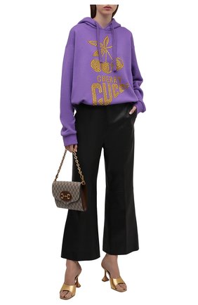 Женский хлопковое худи GUCCI фиолетового цвета по цене 99900 руб., арт. 615061/XJDZJ | Фото 2 Женский хлопковое худи GUCCI фиолетового цвета, арт. 615061/XJDZJ | Фото 2 (Рукава: Длинные; Материал внешний: Хлопок; Длина (для топов): Стандартные; Женское Кросс-КТ: Худи-одежда; Стили: Спорт-шик)