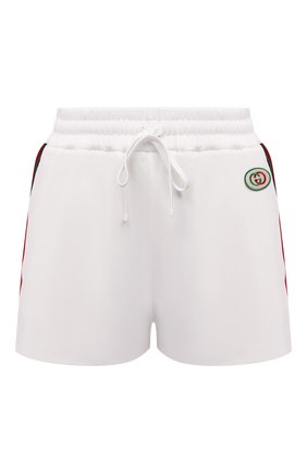 Женские хлопковые шорты GUCCI кремвого цвета по цене 62750 руб., арт. 678642/XJDYG | Фото 1 Женские хлопковые шорты GUCCI кремвого цвета, арт. 678642/XJDYG | Фото 1 (Длина Ж (юбки, платья, шорты): Мини; Материал внешний: Хлопок; Женское Кросс-КТ: Шорты-одежда; Стили: Спорт-шик)