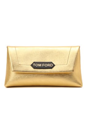 Женская сумка label small TOM FORD золотого цвета, арт. L1504T-LCL238 | Фото 1 (Материал: Натуральная кожа; Размер: small; Сумки-технические: Сумки через плечо, Сумки top-handle; Женское Кросс-КТ: Вечерняя сумка)