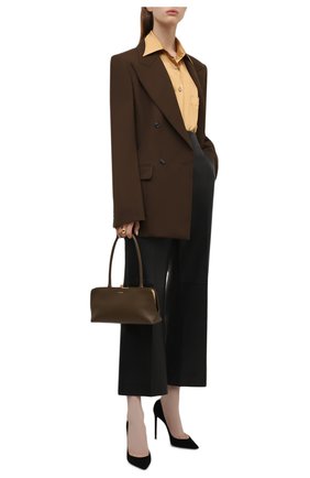 Женская шелковая рубашка TOM FORD золотого цвета по цене 153500 руб., арт. CA3189-FAX824 | Фото 2 Женская шелковая рубашка TOM FORD золотого цвета, арт. CA3189-FAX824 | Фото 2 (Длина (для топов): Удлиненные; Рукава: Длинные; Материал внешний: Шелк; Женское Кросс-КТ: Рубашка-одежда; Принт: Без принта; Стили: Романтичный)