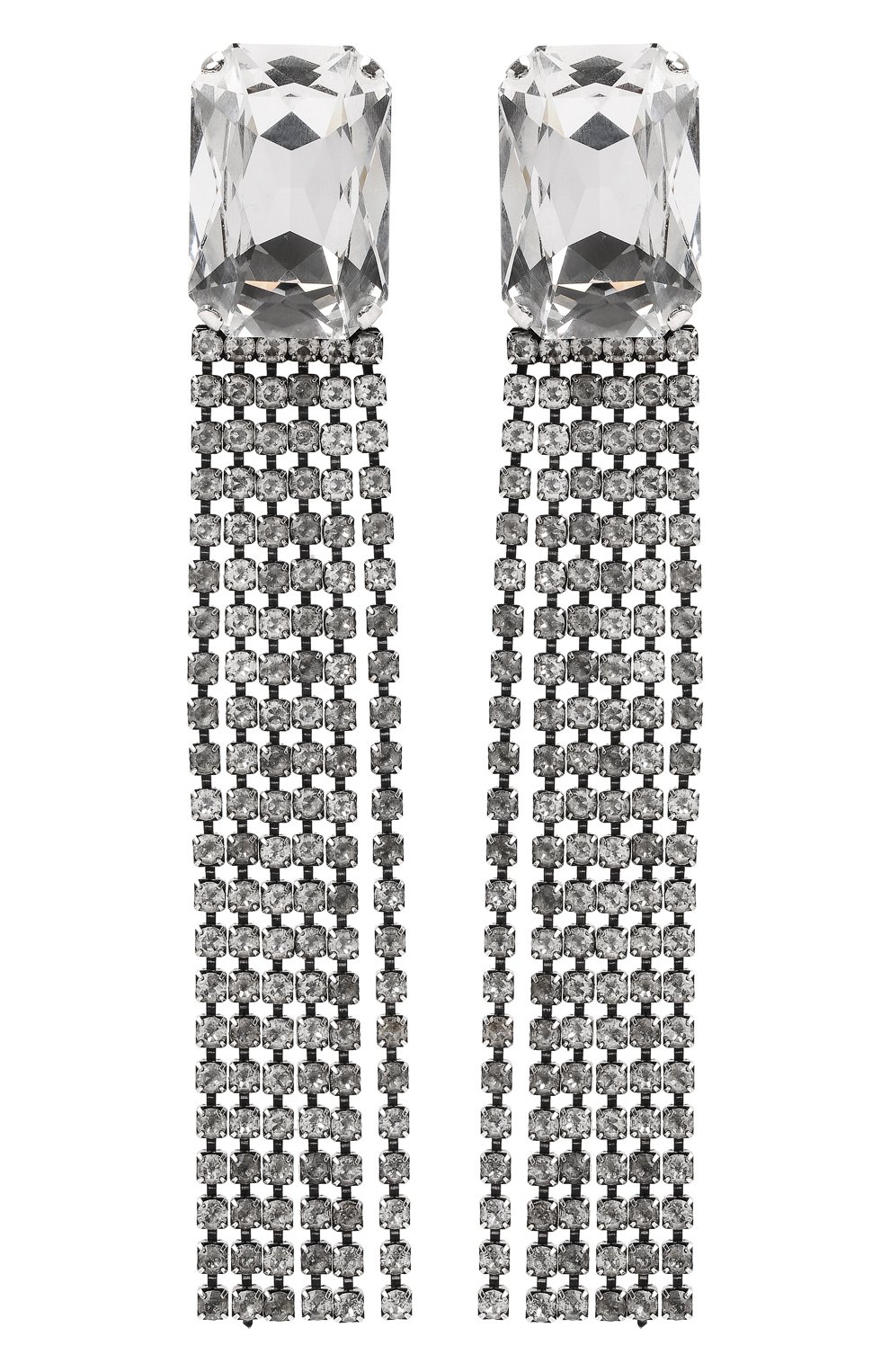 Женские клипсы SAINT LAURENT серебряного цвета, арт. 672843/Y1526 | Фото 1 (Региональные ограничения белый список (Axapta Mercury): RU; Женское Кросс-КТ: Клипсы-серьги; Материал: Металл)