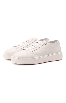 Женские кожаные кеды SANTONI белого цвета по цене 35750 руб., арт. WBCD60919BARCMEYI50 | Фото 1 Женские кожаные кеды SANTONI белого цвета, арт. WBCD60919BARCMEYI50 | Фото 1 (Материал внутренний: Натуральная кожа; Подошва: Платформа; Материал внешний: Кожа; Материал утеплителя: Без утеплителя)