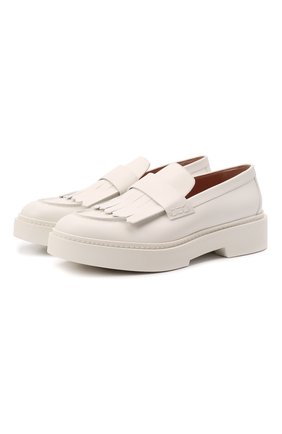 Женские кожаные лоферы SANTONI белого цвета по цене 44350 руб., арт. WUHW58938BIANUDYI20 | Фото 1 Женские кожаные лоферы SANTONI белого цвета, арт. WUHW58938BIANUDYI20 | Фото 1 (Материал внешний: Кожа; Подошва: Платформа; Каблук высота: Низкий; Материал внутренний: Натуральная кожа)