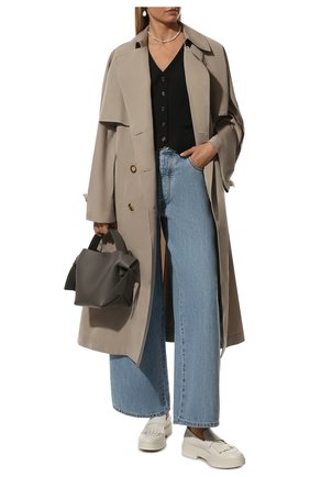Женские кожаные лоферы SANTONI белого цвета по цене 44350 руб., арт. WUHW58938BIANUDYI20 | Фото 2 Женские кожаные лоферы SANTONI белого цвета, арт. WUHW58938BIANUDYI20 | Фото 2 (Материал внешний: Кожа; Подошва: Платформа; Каблук высота: Низкий; Материал внутренний: Натуральная кожа)