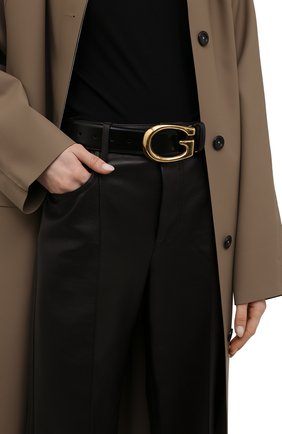 Женский кожаный ремень GUCCI черного цвета, арт. 655567/1000G | Фото 2