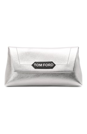 Женская сумка label small TOM FORD серебряного цвета, арт. L1504P-LCL238 | Фото 1 (Материал: Натуральная кожа; Размер: small; Сумки-технические: Сумки через плечо)