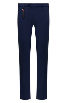 Мужские брюки из хлопка и шелка MARCO PESCAROLO темно-синего цвета, арт. SLIM80/ZIP/4500 | Фото 1 (Длина (брюки, джинсы): Стандартные; Материал внешний: Хлопок; Случай: Повседневный; Стили: Кэжуэл; Силуэт М (брюки): Чиносы; Региональные ограничения белый список (Axapta Mercury): RU)