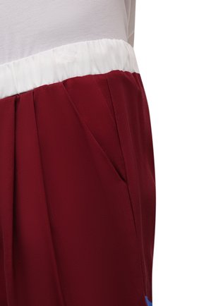 Мужские брюки LIMITATO бордового цвета, арт. H0MME 187/L0UNGE PANTS | Фото 5 (Длина (брюки, джинсы): Стандартные; Случай: Повседневный; Материал внешний: Растительное волокно; Стили: Кэжуэл)