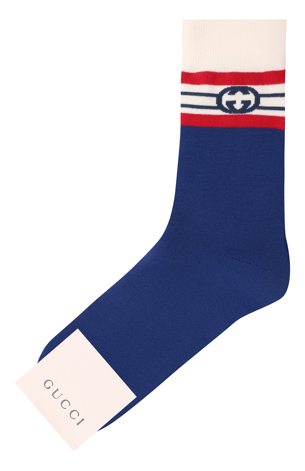Мужские хлопковые носки GUCCI синего цвета, арт. 676824/4G293 | Фото 1 (Кросс-КТ: бельё; Материал внешний: Хлопок)
