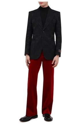 Мужские хлопковые брюки GUCCI красного цвета, арт. 672239/ZAHW3 | Фото 2 (Материал внешний: Хлопок; Длина (брюки, джинсы): Стандартные; Случай: Повседневный; Стили: Гламурный)