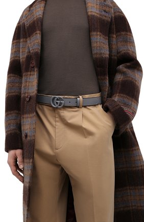Мужской кожаный ремень GUCCI серого цвета по цене 44100 руб., арт. 414516/18YXV | Фото 2 Мужской кожаный ремень GUCCI серого цвета, арт. 414516/18YXV | Фото 2 (Случай: Повседневный; Аксессуары: Аксессуары)