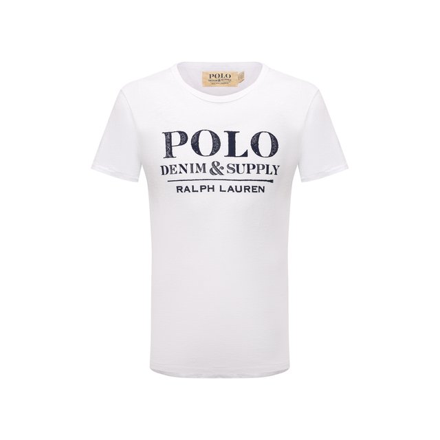 Хлопковая футболка Polo Ralph Lauren белого цвета