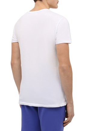 Мужская хлопковая футболка POLO RALPH LAUREN белого цвета, арт. 710858273 | Фото 4 (Рукава: Короткие; Длина (для топов): Стандартные; Принт: С принтом; Материал внешний: Хлопок; Стили: Кэжуэл)