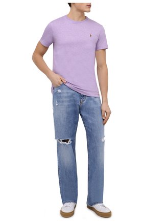Мужская хлопковая футболка POLO RALPH LAUREN сиреневого цвета, арт. 710740727 | Фото 2 (Материал внешний: Хлопок; Длина (для топов): Стандартные; Рукава: Короткие; Принт: Без принта; Стили: Кэжуэл)