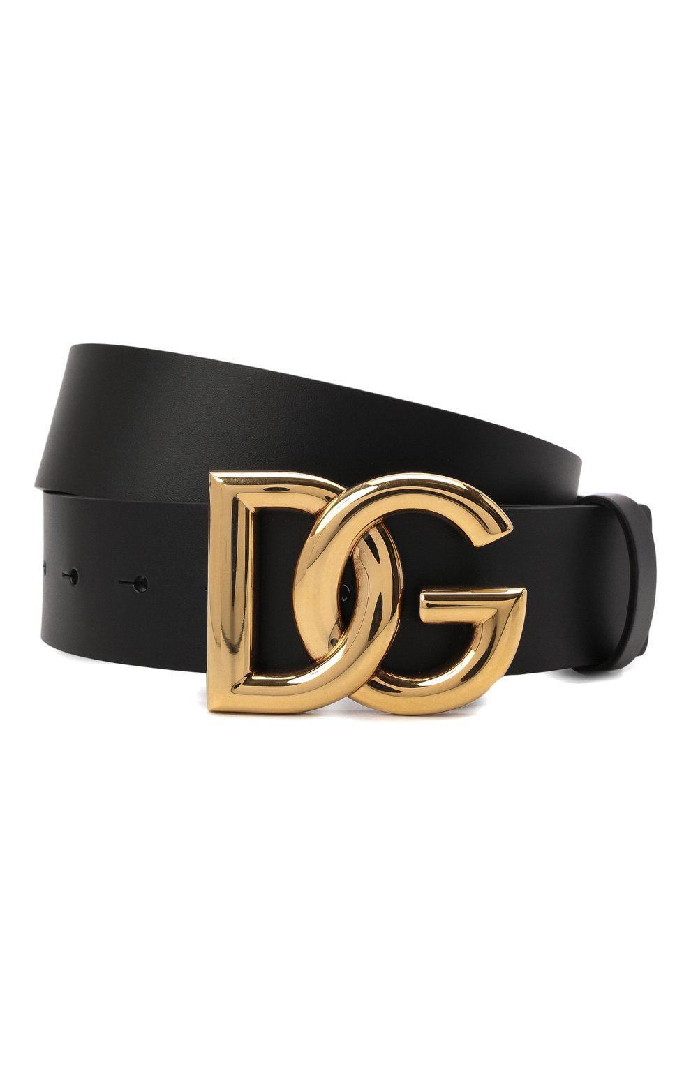 Мужской кожаный ремень DOLCE & GABBANA черного цвета, арт. BC4646/AX622 | Фото 1 (Случай: Повседневный; Материал: Натуральная кожа)
